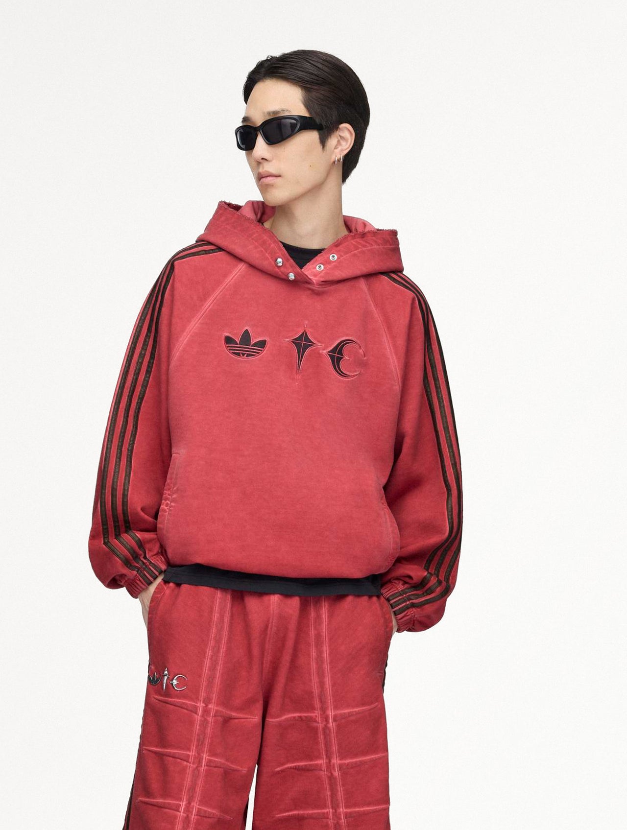 Thug Club x adidas TC Sweat Hoodie Power Red Hoodies KF6586 Detail View 1 | GATE
