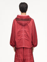 Thug Club x adidas TC Sweat Hoodie Power Red Hoodies KF6586 On Model Back View | GATE
