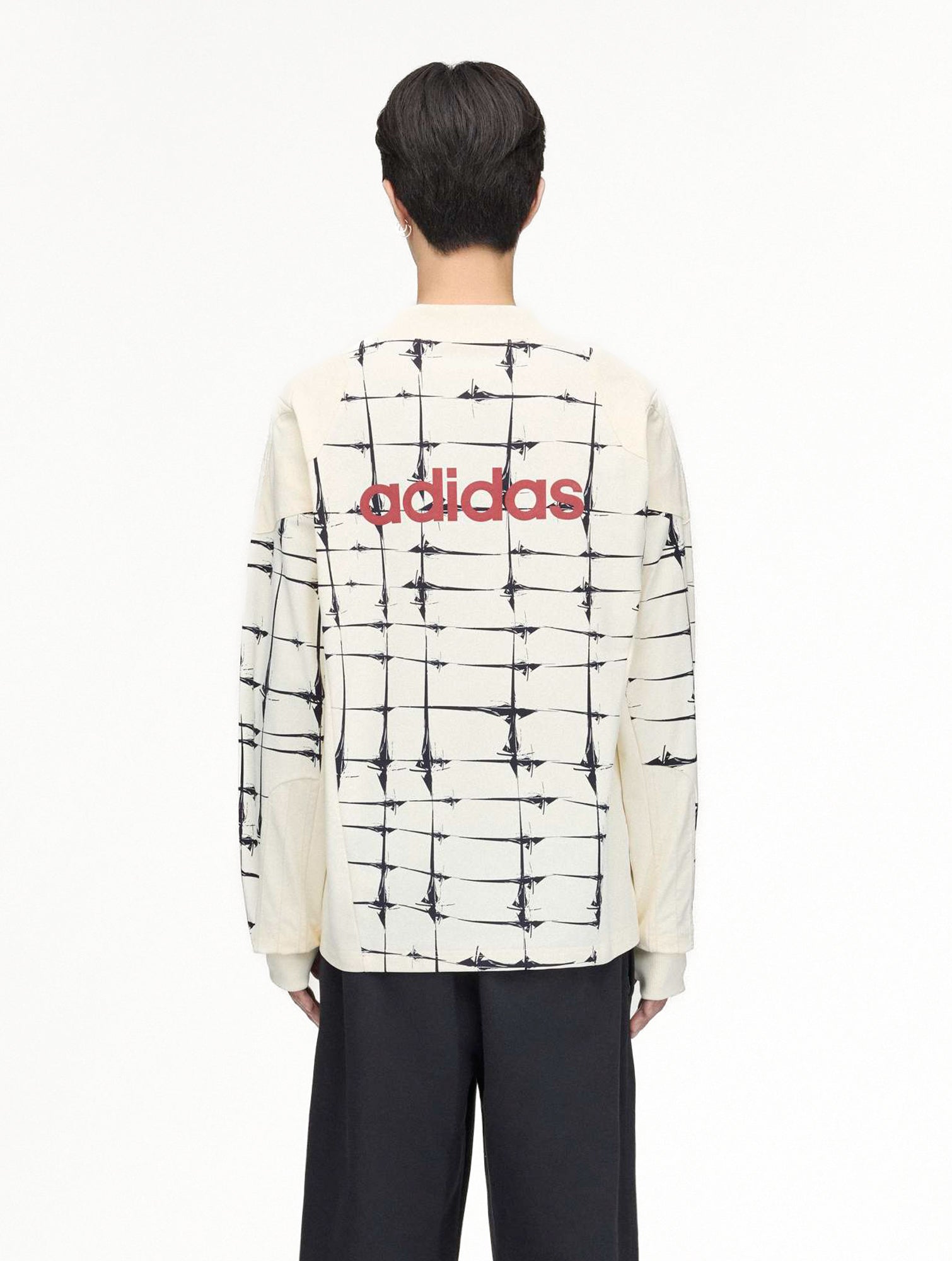Thug Club x adidas TC Goalie T Longslevees Cream White Longsleeves KF6914 On Model Back View | GATE
