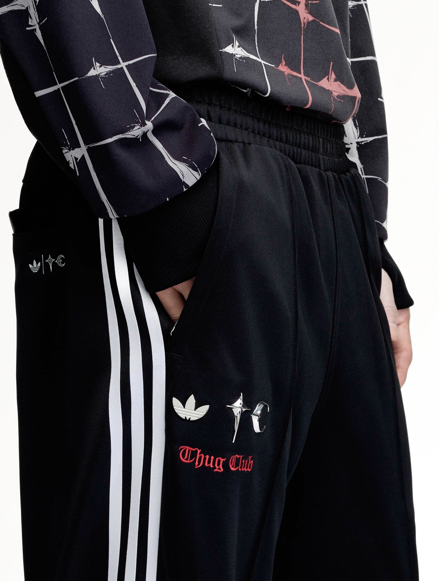 Thug Club x adidas TC SS Jogger Black Sweat & Track Pants KF6917 Model Detail 1 | GATE
