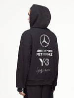 Mercedes-AMG Petronas F1 x Y-3 F1 Zip Hoodie Black Hoodies KR2242 On Model Back View | GATE
