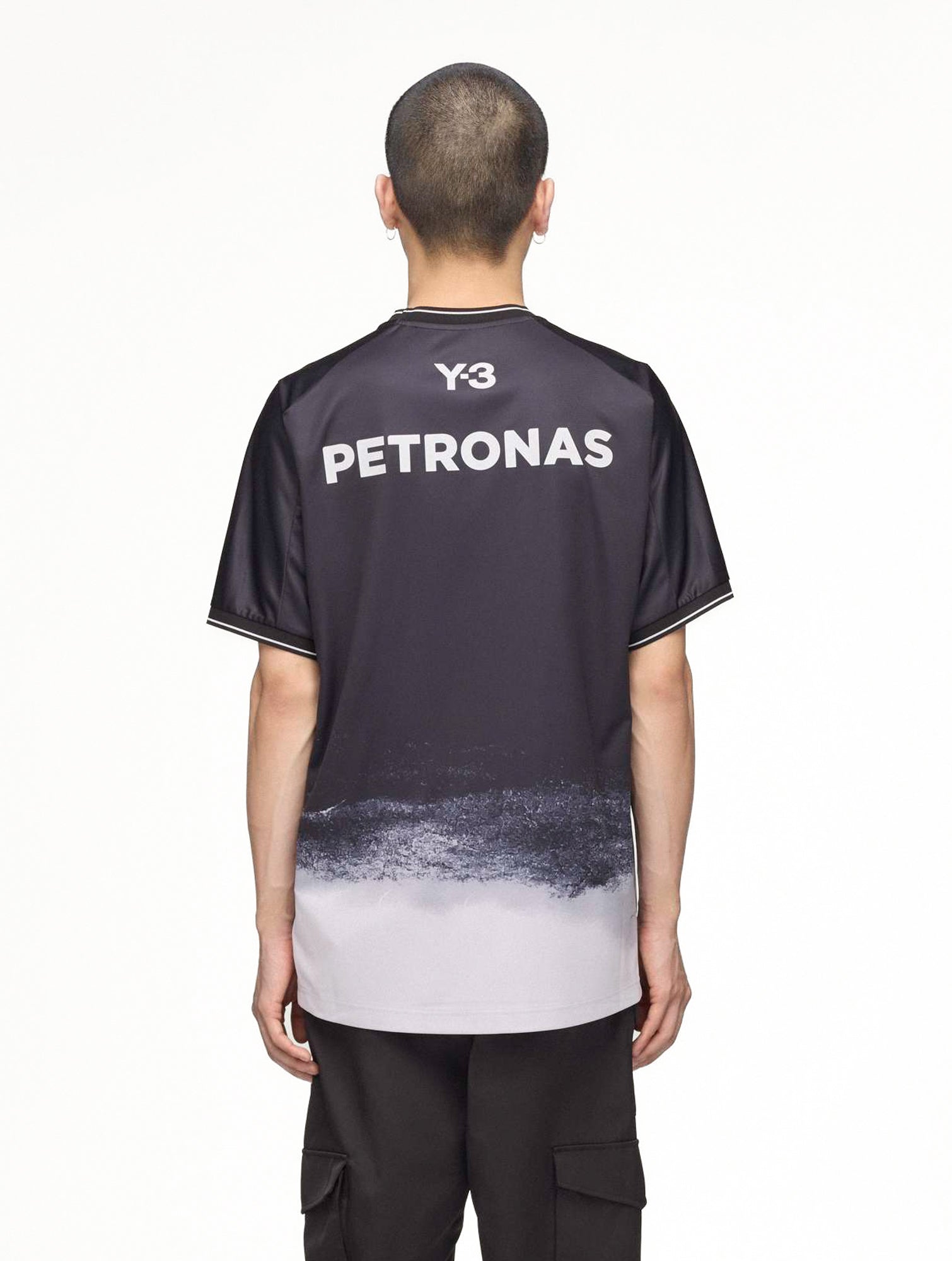 Mercedes-AMG Petronas F1 x Y-3 F1 Mechanics SS Jersey Black T-Shirts KR2341 On Model Back View | GATE
