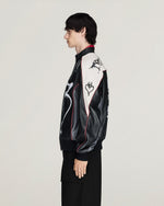Y-3 Chito Graphic Leather Biker Jacket Black Jacket KR3573 Style Inspiration | GATE
