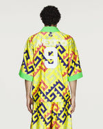 Willy Chavarria x adidas AOP Jersey Solar Lemon / Pure Purple / Solar Turbo T-Shirts KU7799 On Model Back View | GATE
