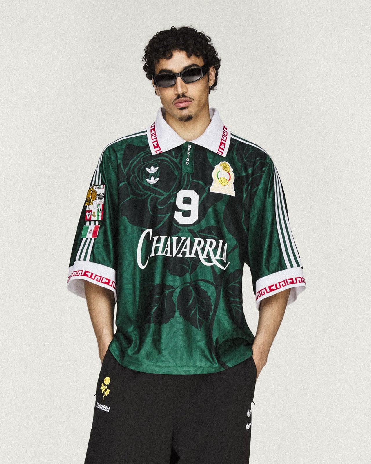 Willy Chavarria x adidas Soccer Jersey  Collegiate Green T-Shirt KU7803 Detail View 1 | GATE
