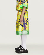 Willy Chavarria x adidas AOP Longshort Solar Lemon / Pure Purple / Solar Turbo Shorts KU7804 Style Inspiration | GATE
