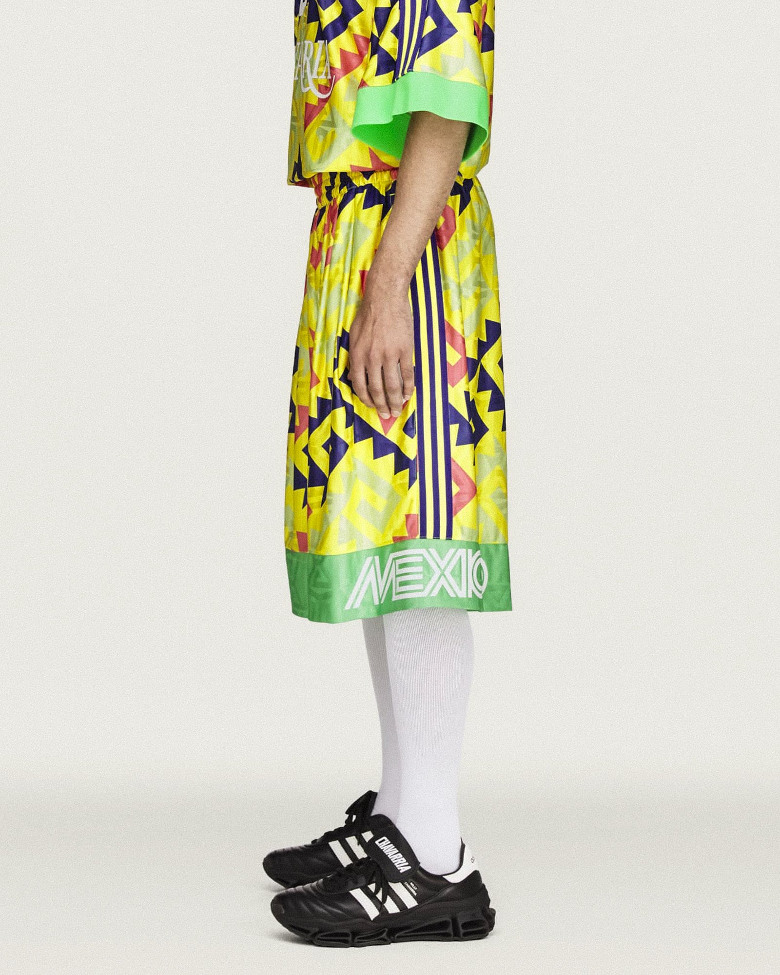 Willy Chavarria x adidas AOP Longshort Solar Lemon / Pure Purple / Solar Turbo Shorts KU7804 Style Inspiration | GATE
