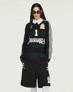 Willy Chavarria x adidas Rugby Longsleeves Aurora Ivy   Longsleeves KV1977 Model Detail 1 | GATE
