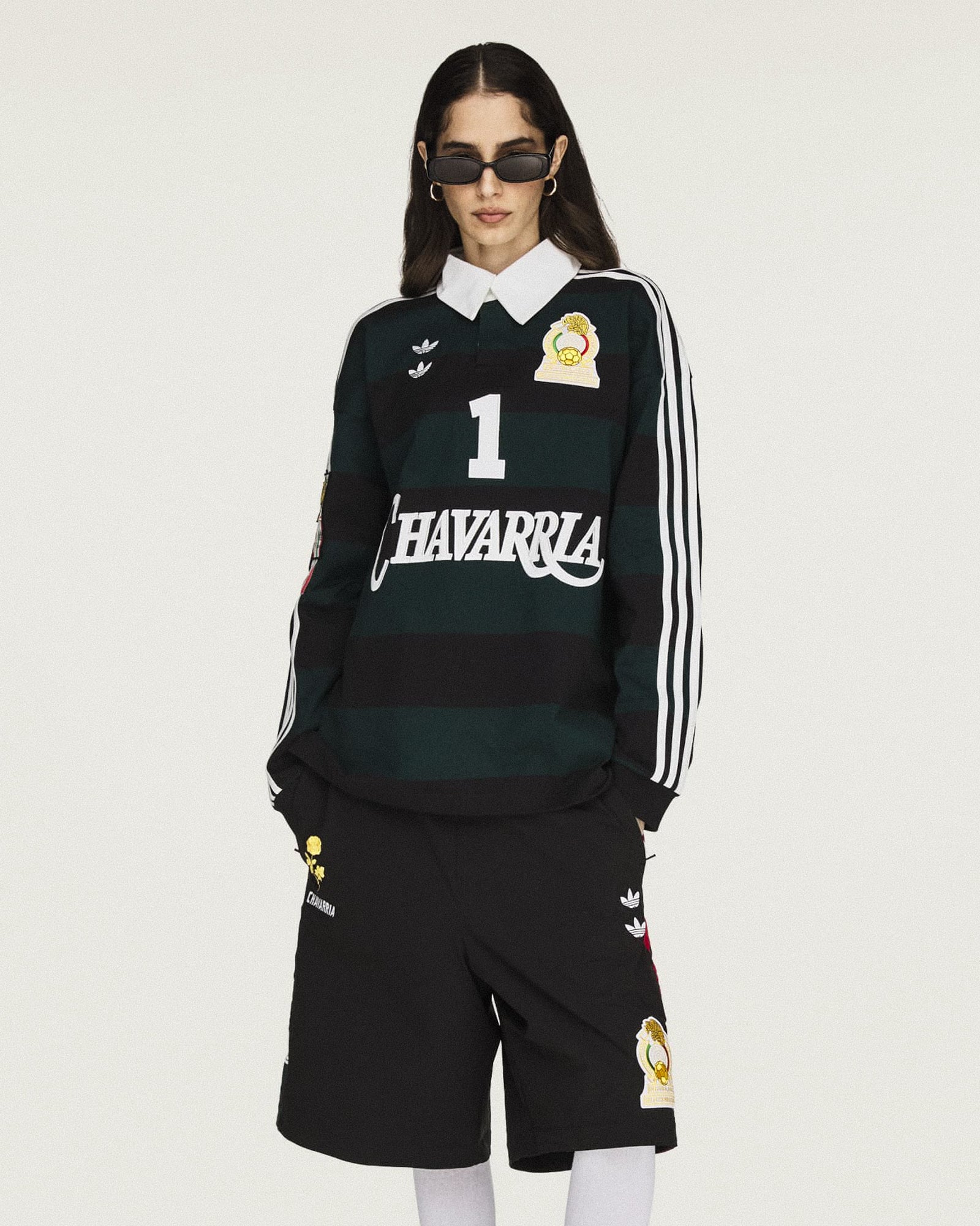 Willy Chavarria x adidas Rugby Longsleeves Aurora Ivy   Longsleeves KV1977 Model Detail 1 | GATE
