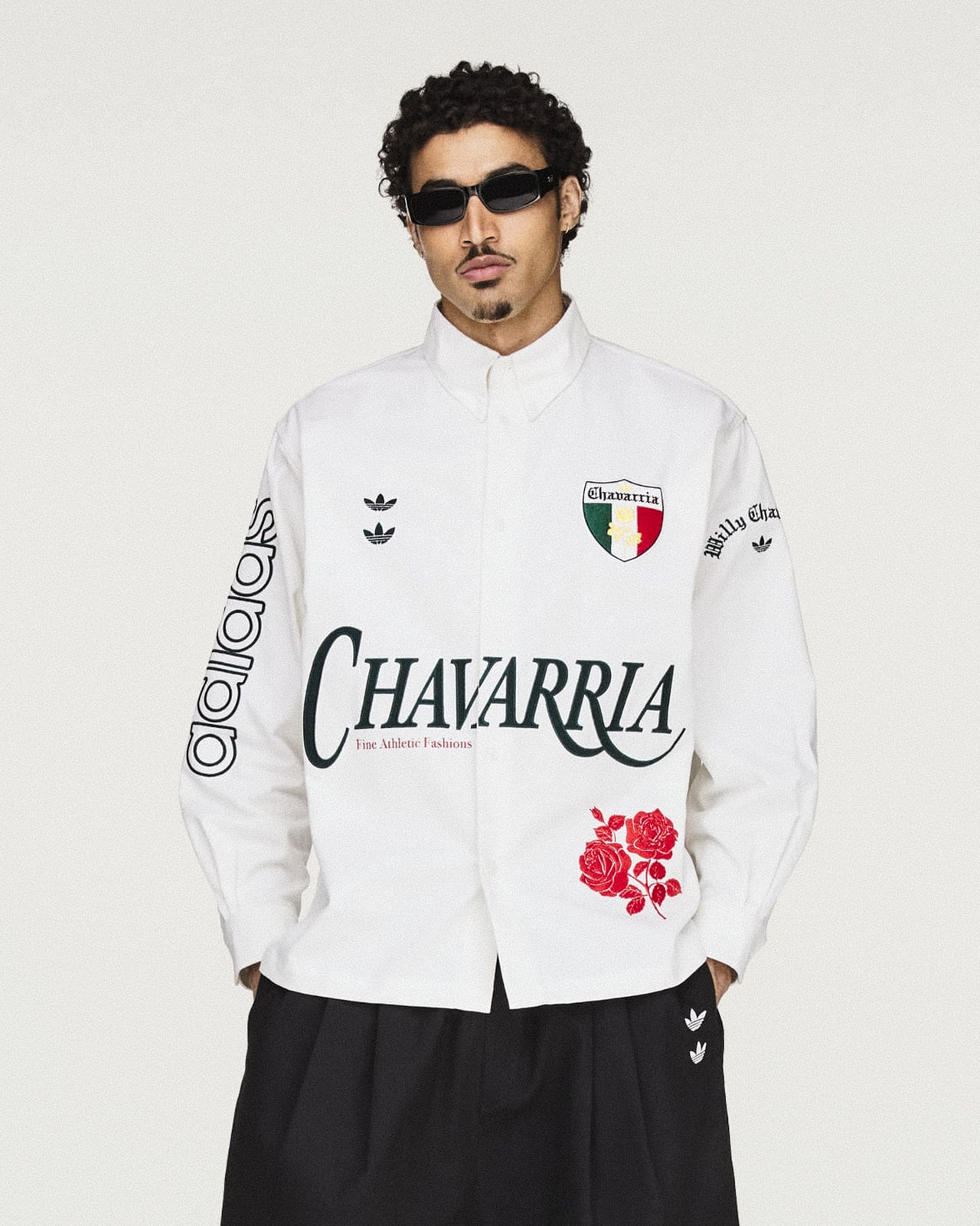 Willy Chavarria x adidas Button Up Shirt Off White Shirts KV1980 Detail View 1 | GATE
