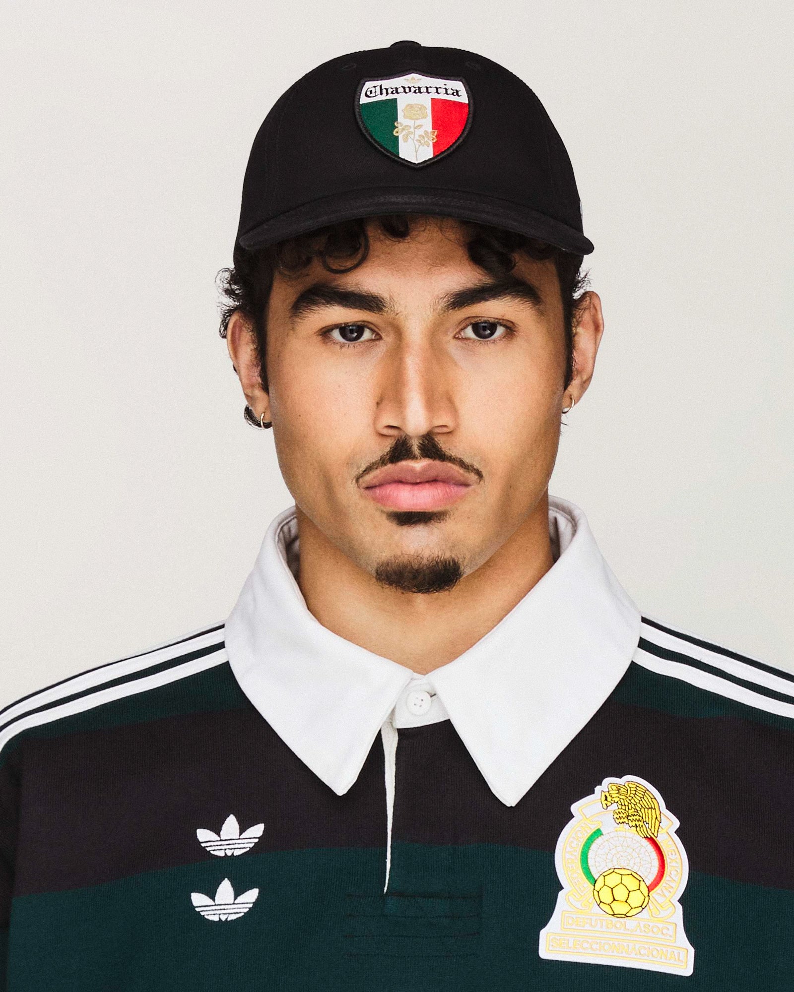 Willy Chavarria x adidas Crest Hat Black    Caps KW7334 On Model Front View | GATE
