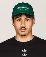 Willy Chavarria x adidas Logo Hat Collegiate Green Caps KW7336 On Model Front View | GATE
