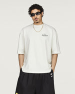 Willy Chavarria x adidas Graphic Tee Off White T-Shirt KY7707 On Model Front View | GATE
