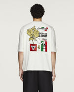 Willy Chavarria x adidas Graphic Tee Off White T-Shirt KY7707 On Model Back View | GATE
