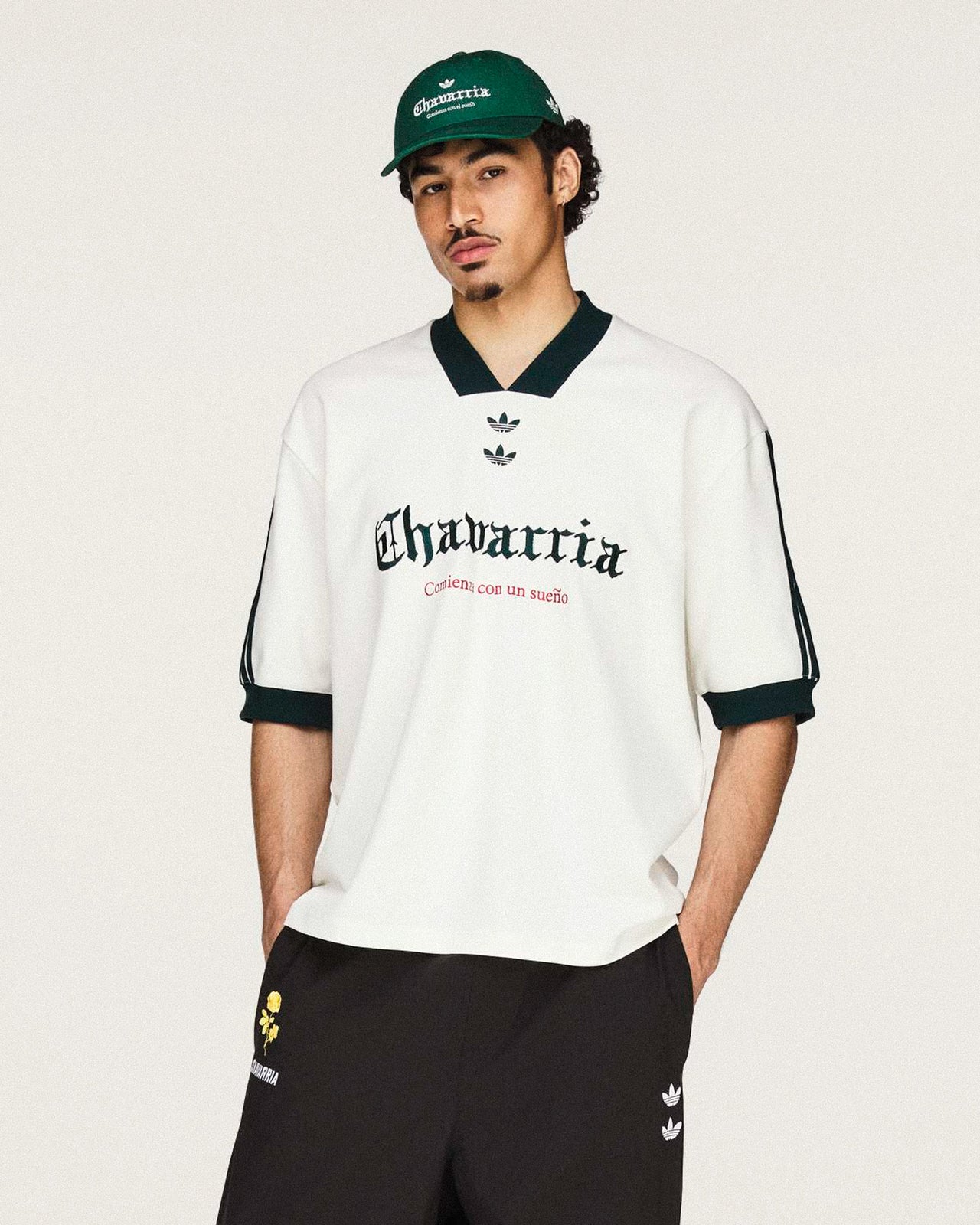 Willy Chavarria x adidas Soccer Tee  Off White T-Shirts KY7708 Detail View 1 | GATE
