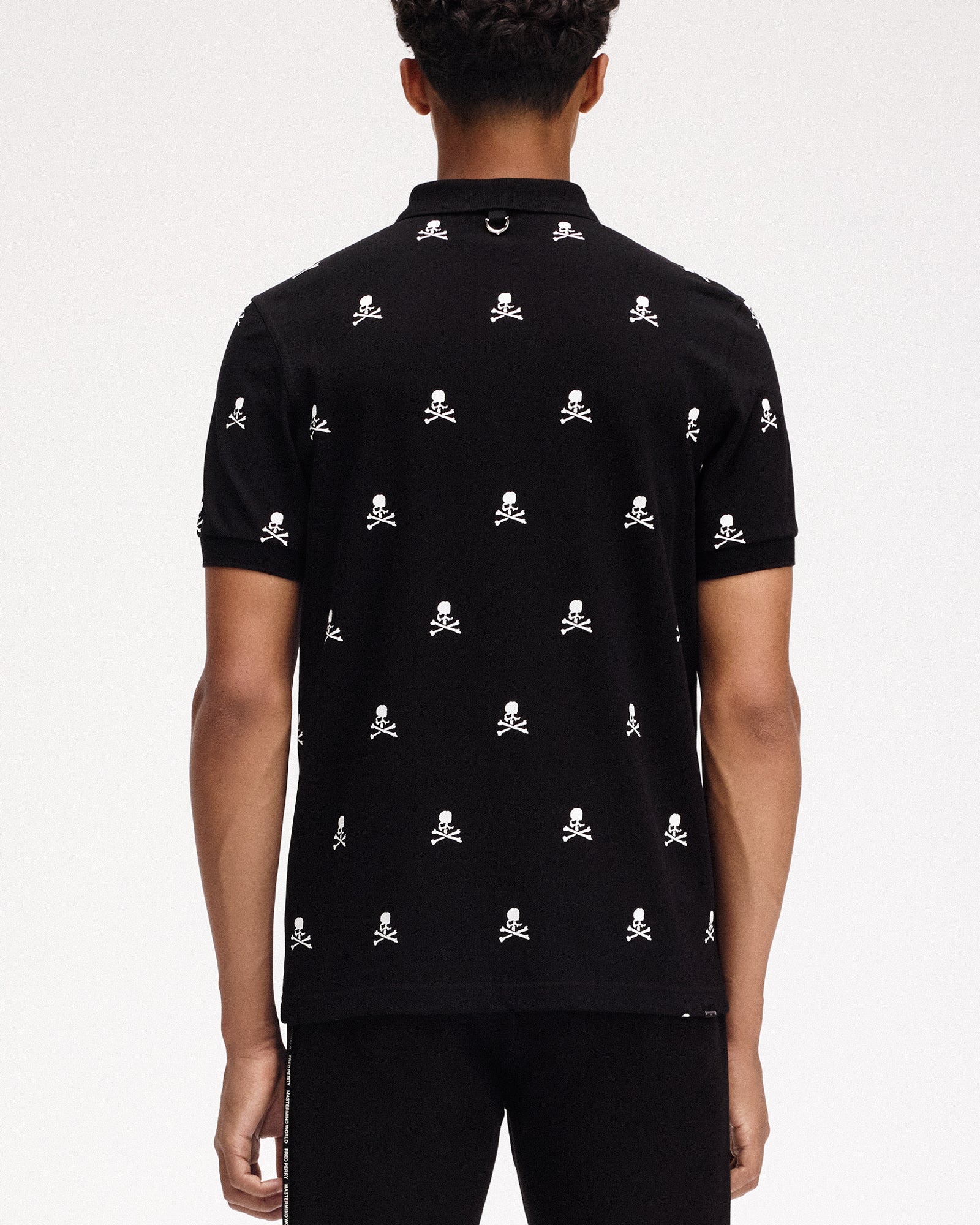 Fred Perry Skull Polo Shirt Black Detail view 4 | Gate