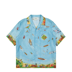 Casablanca Cuban Collar Short Sleeve Shirt Multicolor Detail view 1 | Gate