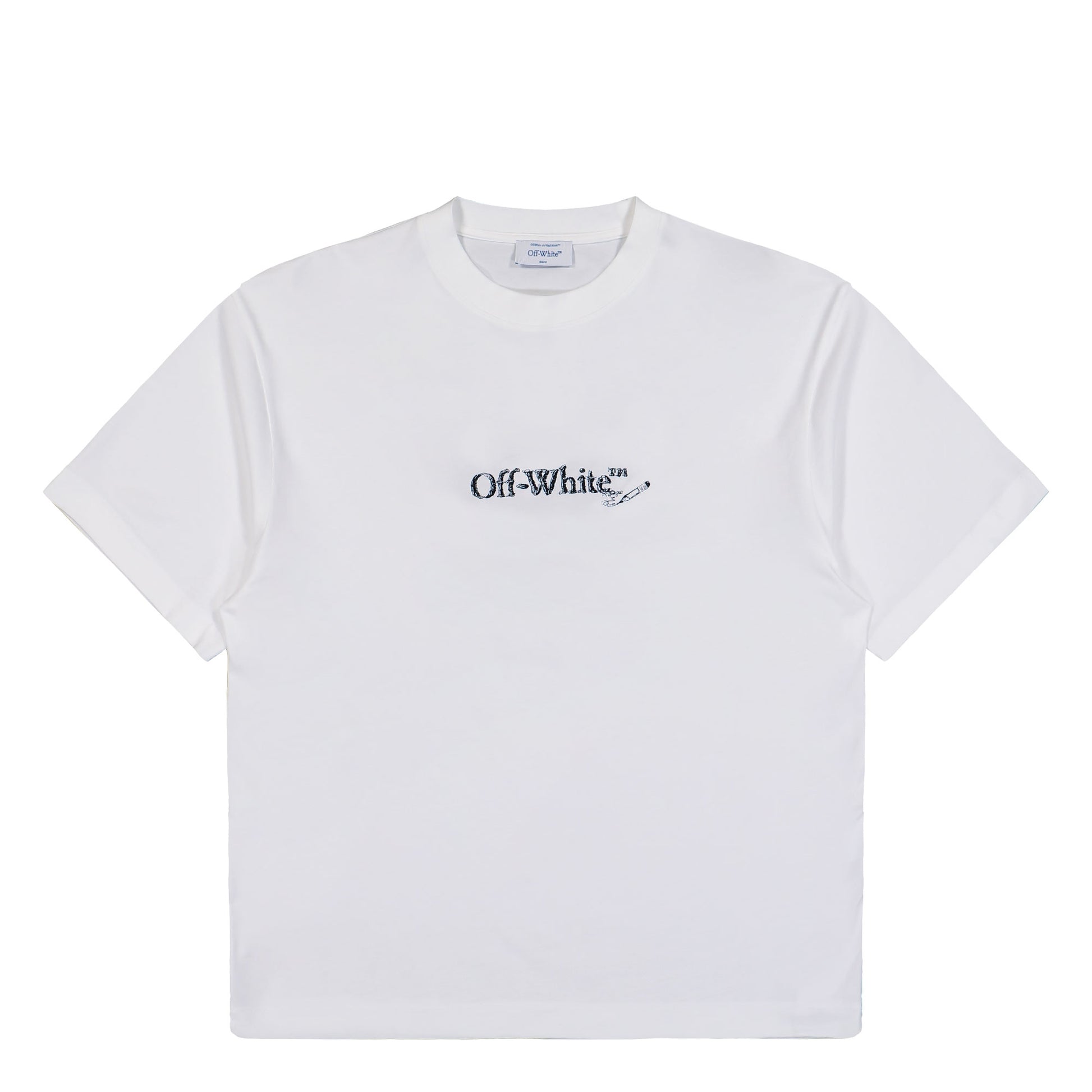 Off-White Scribble Arrow Skate S/S Tee White - Black T-Shirts OMAA120F25JER00C0110 Detail View 1 | GATE