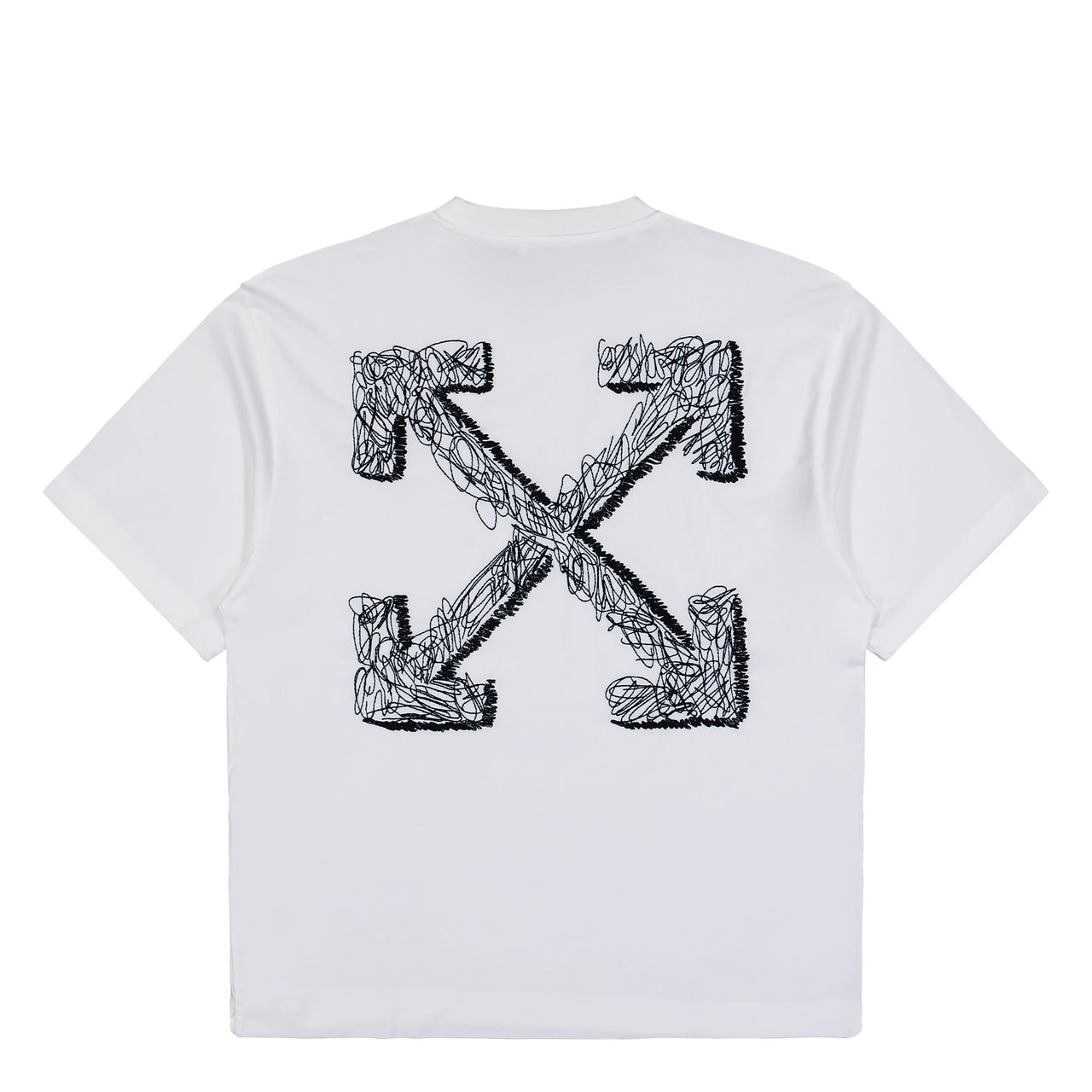 Off-White Scribble Arrow Skate S/S Tee White - Black T-Shirts OMAA120F25JER00C0110 Detail View 1 | GATE
