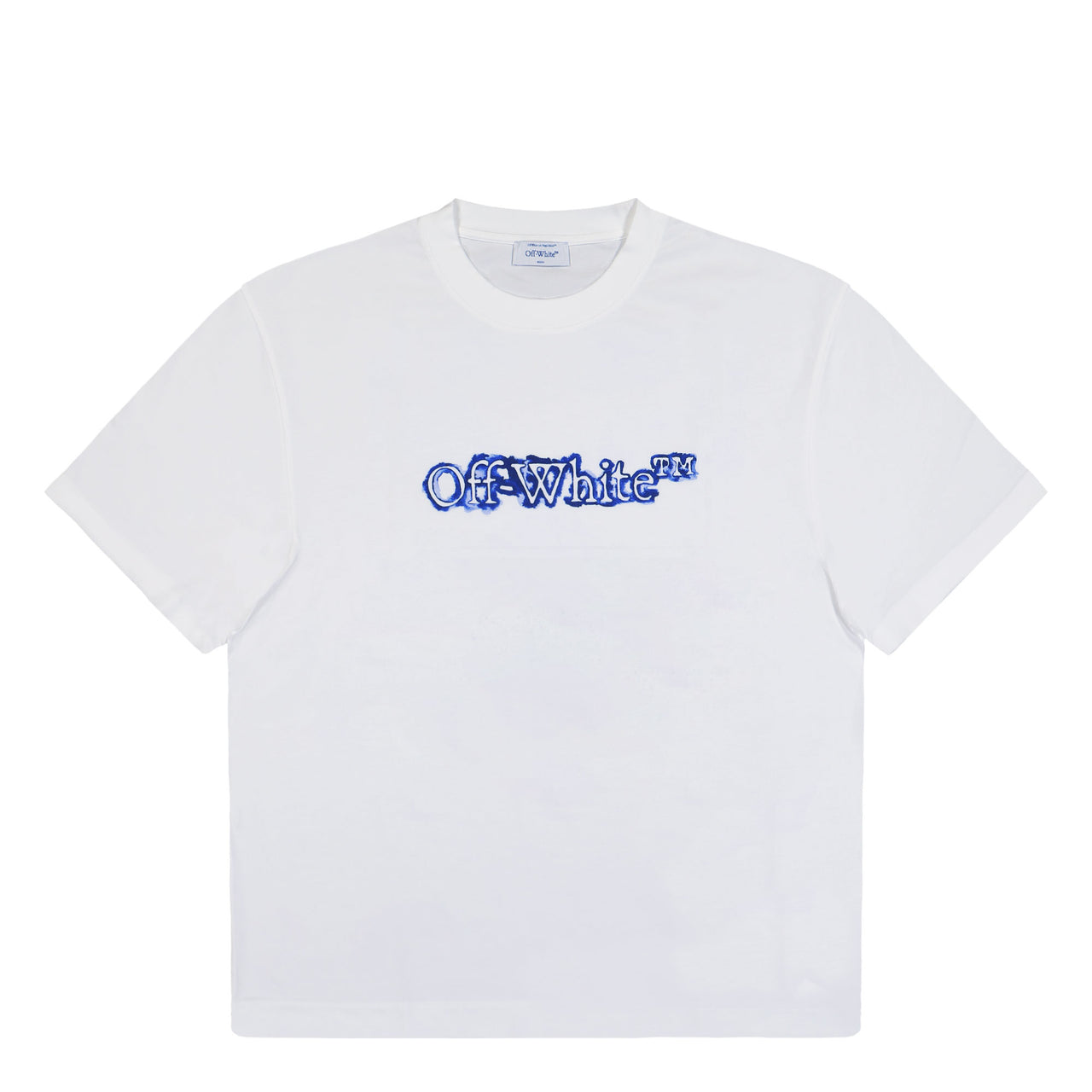 Off-White Cloudy Arrow Skate S/S Tee White - Nautical Blue T-Shirts OMAA120F25JER00G0146 Detail View 1 | GATE