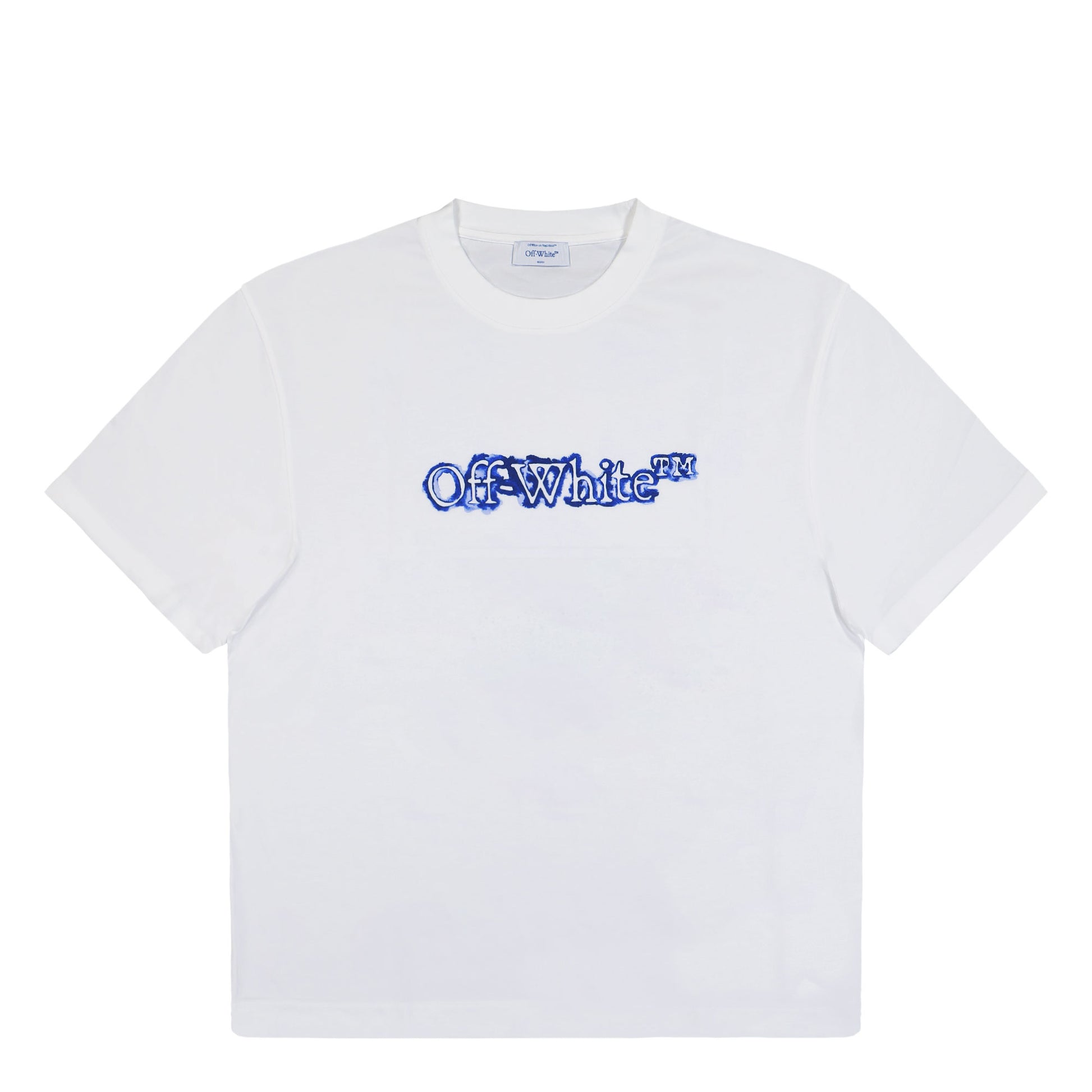 Off-White Cloudy Arrow Skate S/S Tee White - Nautical Blue T-Shirts OMAA120F25JER00G0146 Detail View 1 | GATE