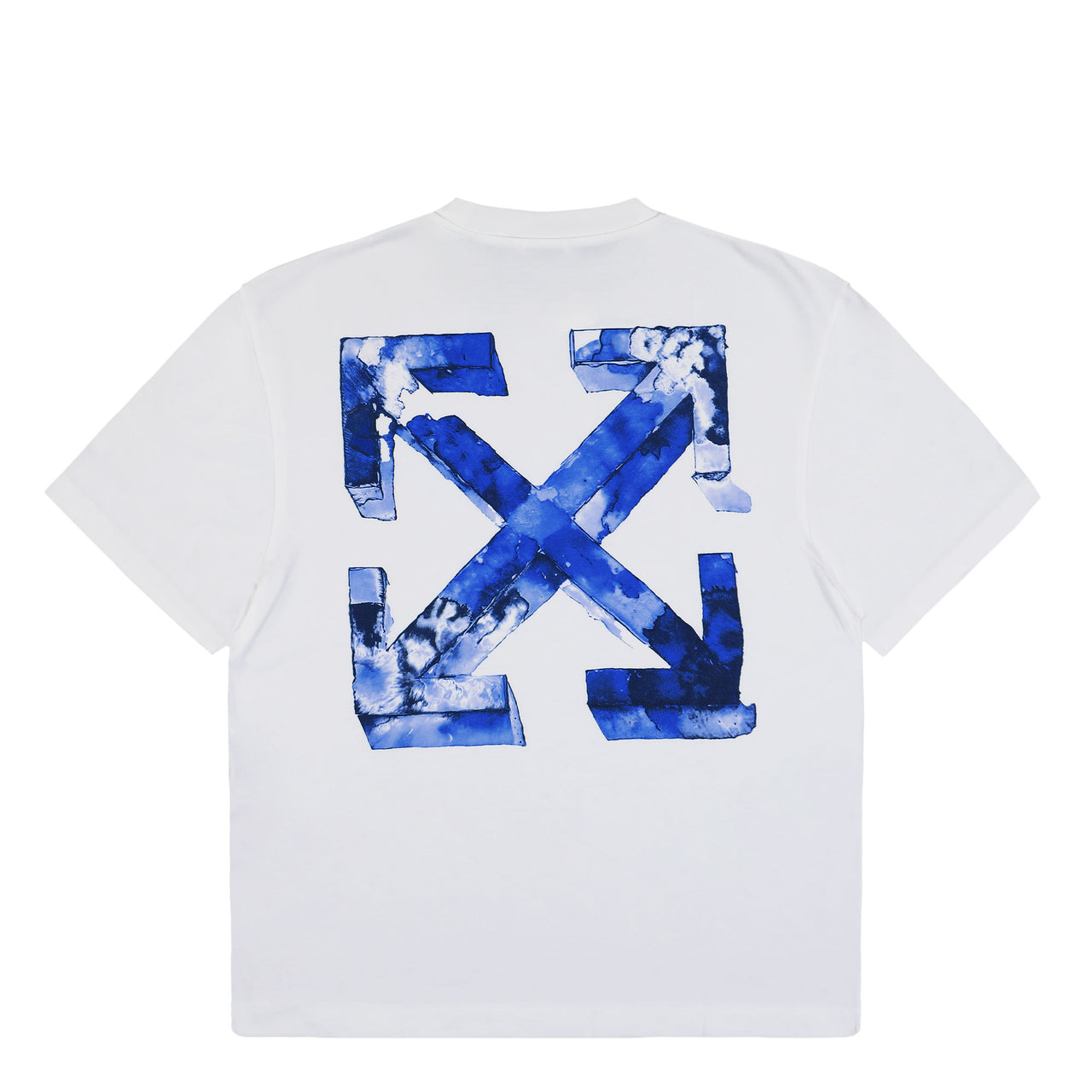 Off-White Cloudy Arrow Skate S/S Tee White - Nautical Blue T-Shirts OMAA120F25JER00G0146 Detail View 1 | GATE