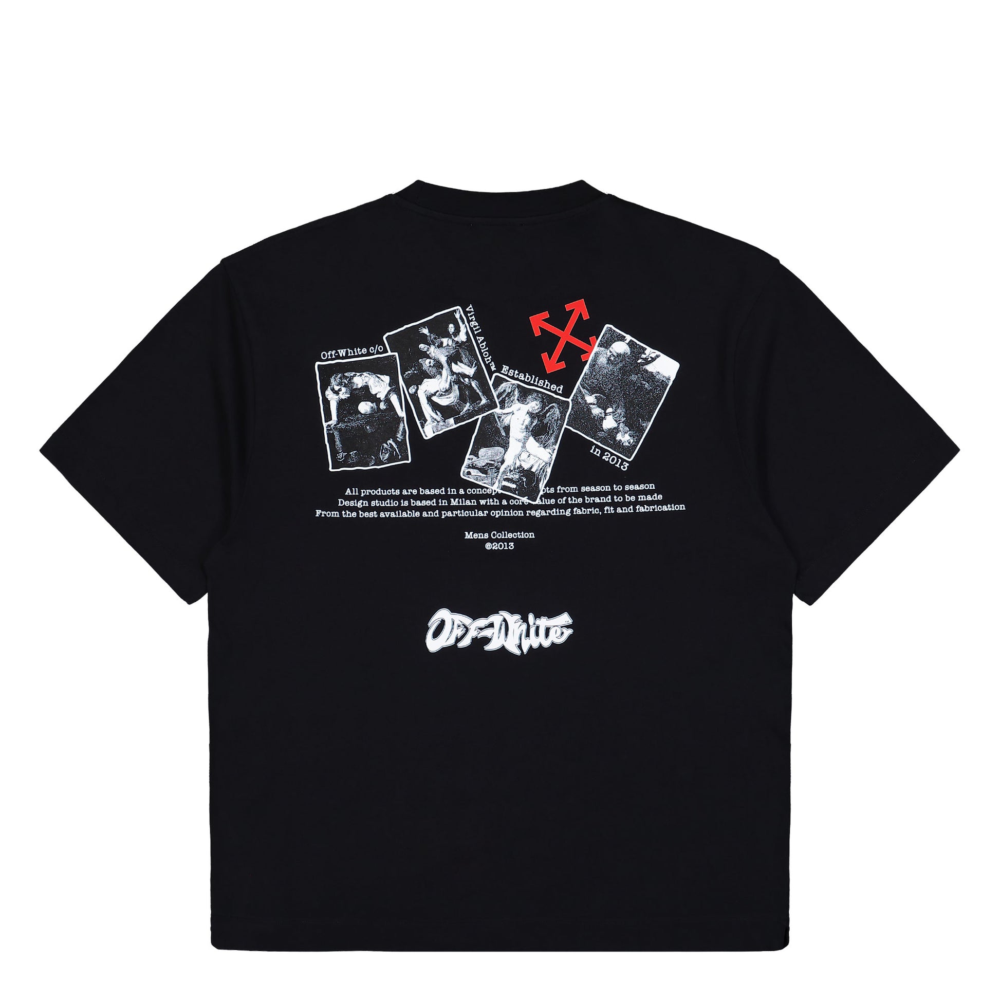 Off-White Cards Painting Skate S/S Tee Black - Red T-Shirts OMAA120F25JER00T1027 Detail View 2 | GATE