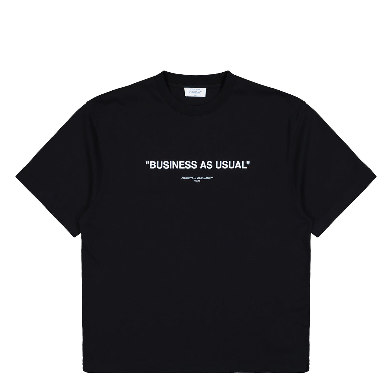 Off-White Business Quote Skate S/S Tee Black - White T-Shirts OMAA120F25JER0121001 Detail View 1 | GATE