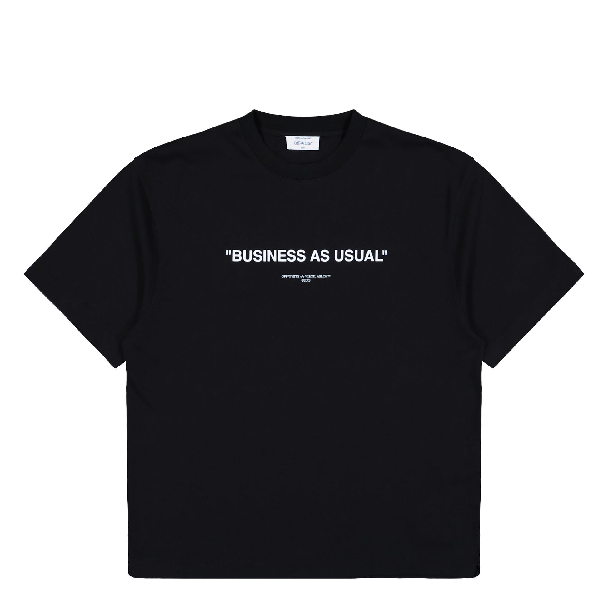 Off-White Business Quote Skate S/S Tee Black - White T-Shirts OMAA120F25JER0121001 Detail View 1 | GATE