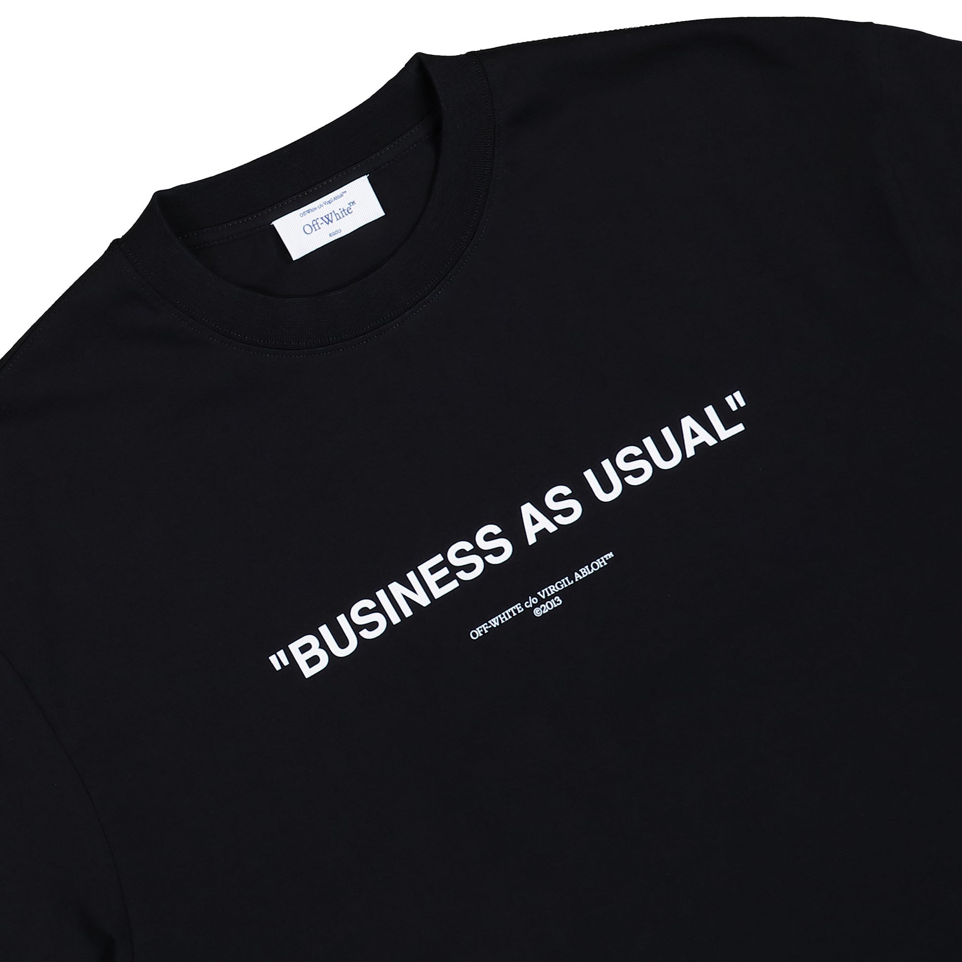 Off-White Business Quote Skate S/S Tee Black - White T-Shirts OMAA120F25JER0121001 Detail View 3 | GATE