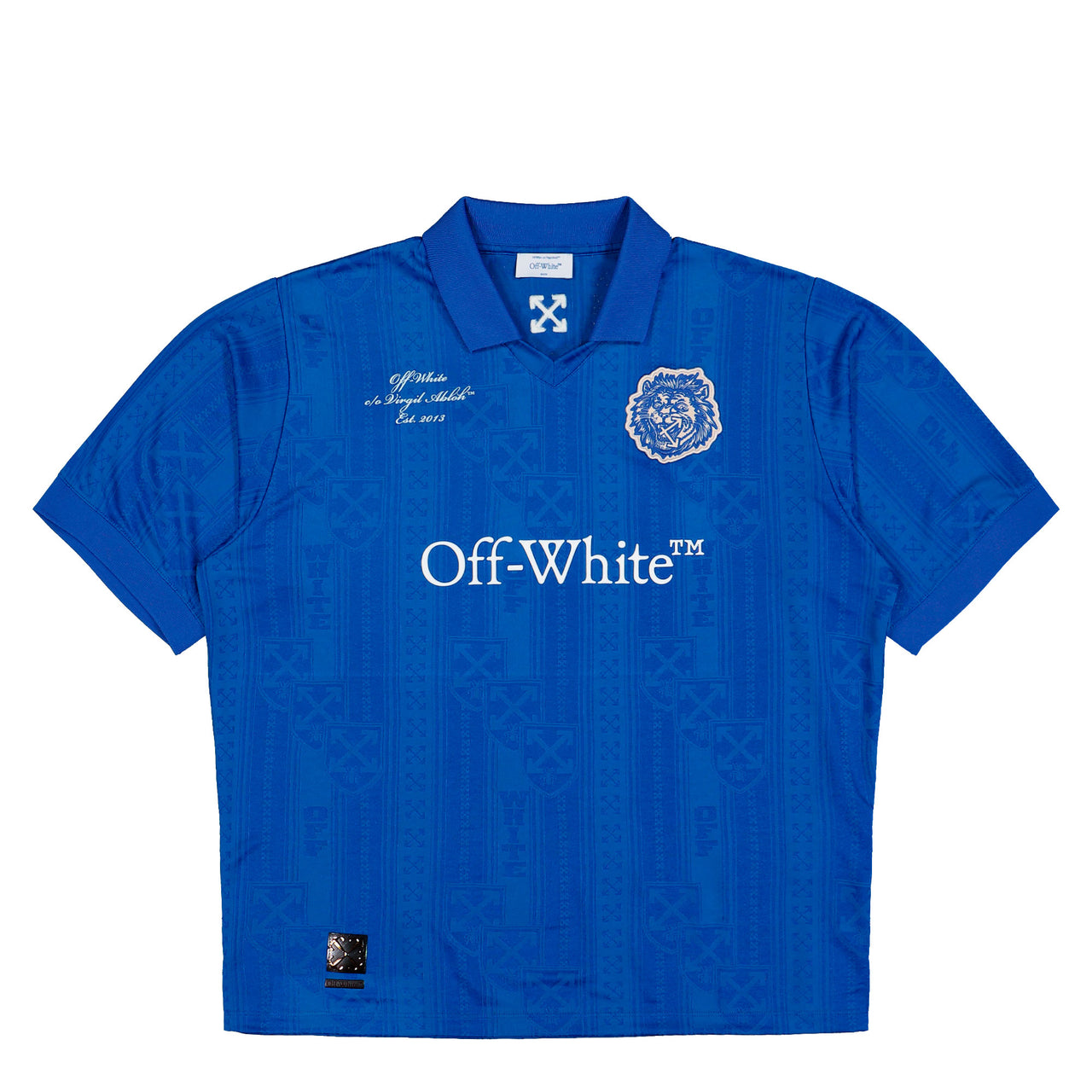 Off-White Lion Nation Soccer S/S Top Navy Blue - White Tops OMAD00CF25JER0044601 Detail View 1 | GATE