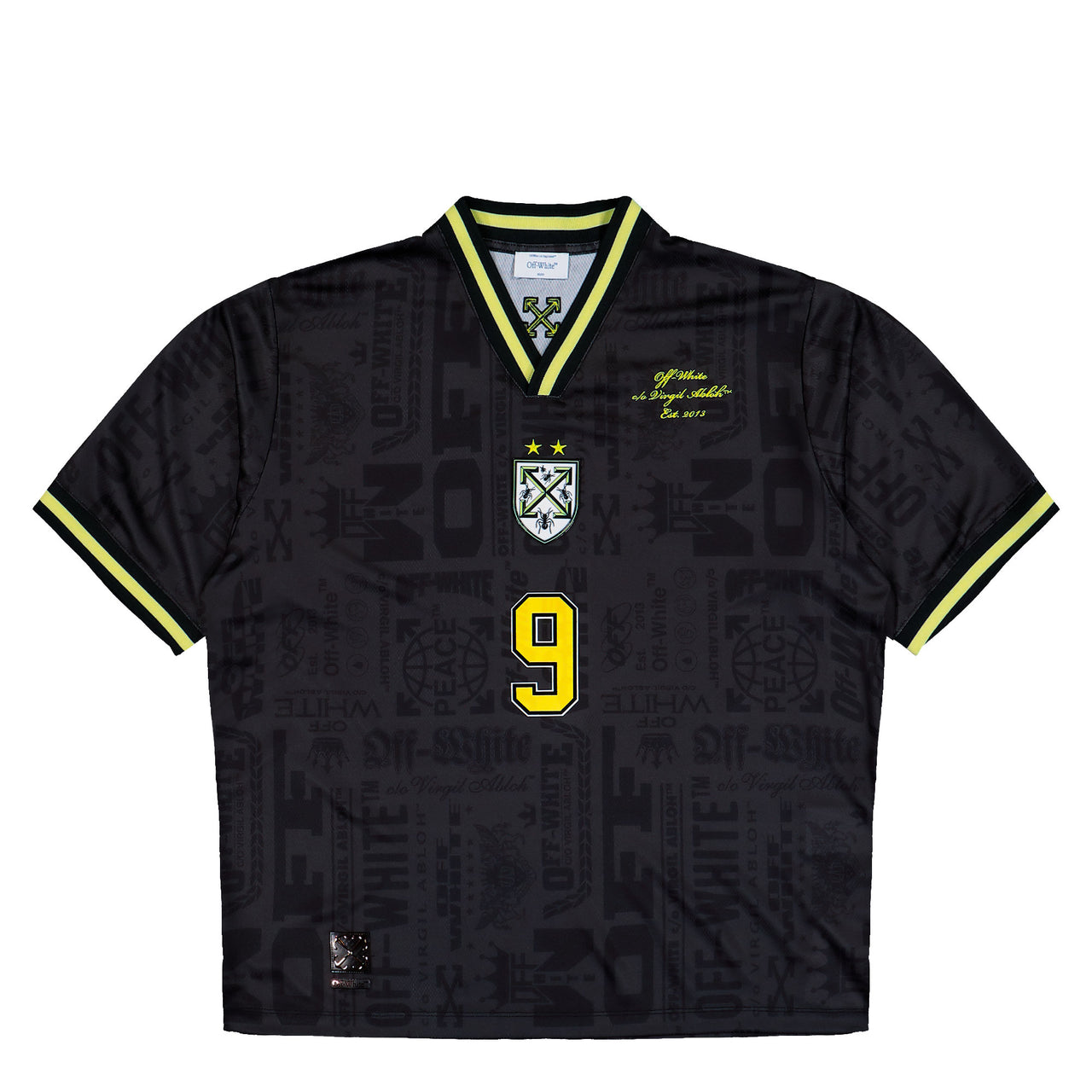 Off-White Multilogo Soccer S/S Tee Black - Black T-Shirts OMAD00SF25JER0021010 Detail View 1 | GATE