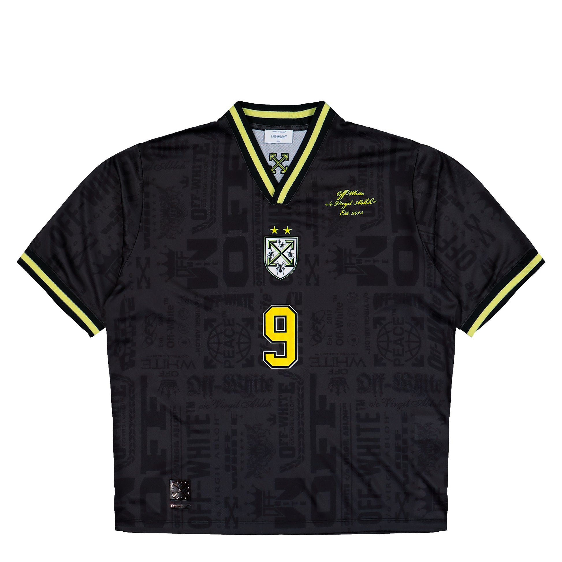 Off-White Multilogo Soccer S/S Tee Black - Black T-Shirts OMAD00SF25JER0021010 Detail View 1 | GATE