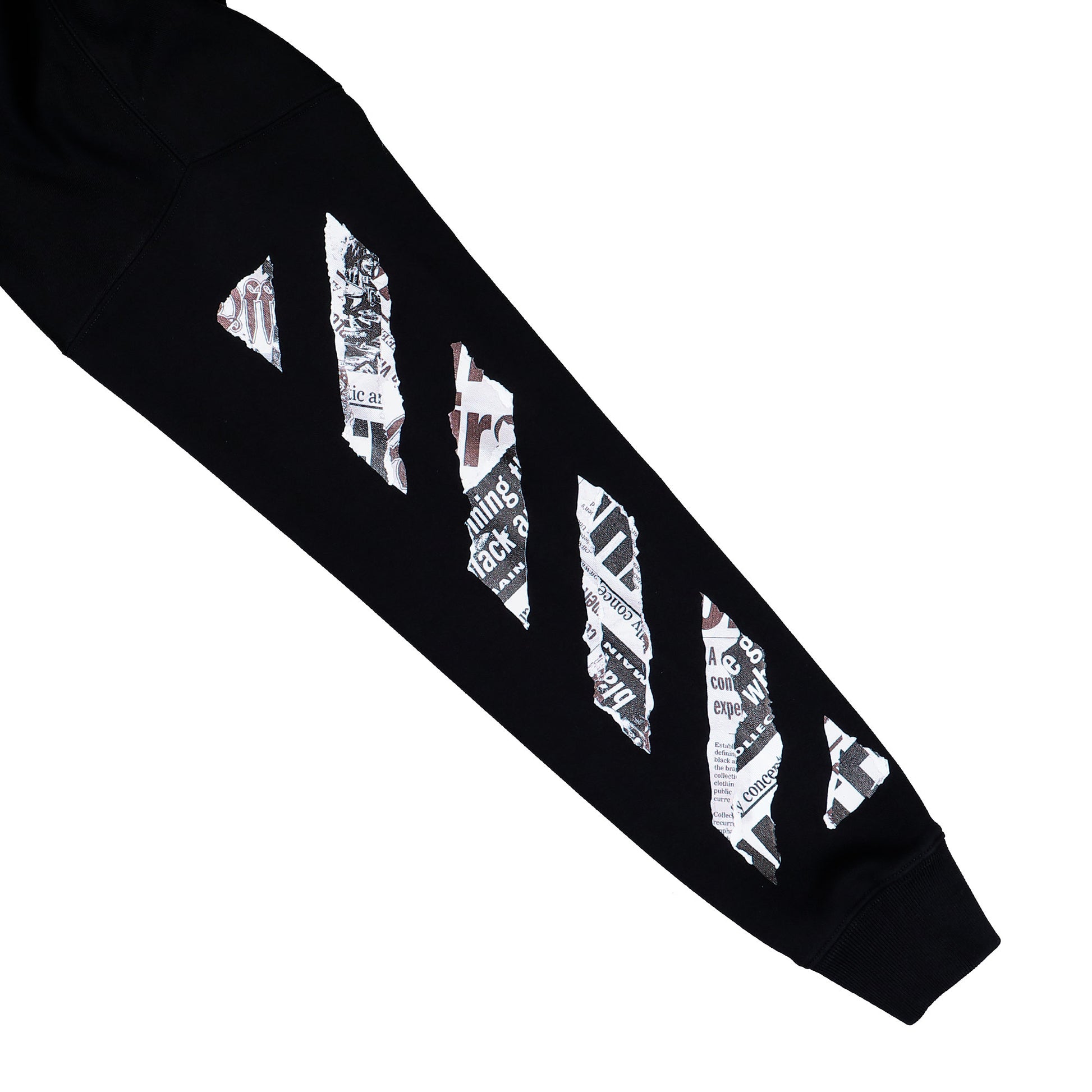 Off-White Newspaper Arrow Skate Hoodie Black - White Hoodies OMBB085F25FLE00E1001 Detail View 5 | GATE