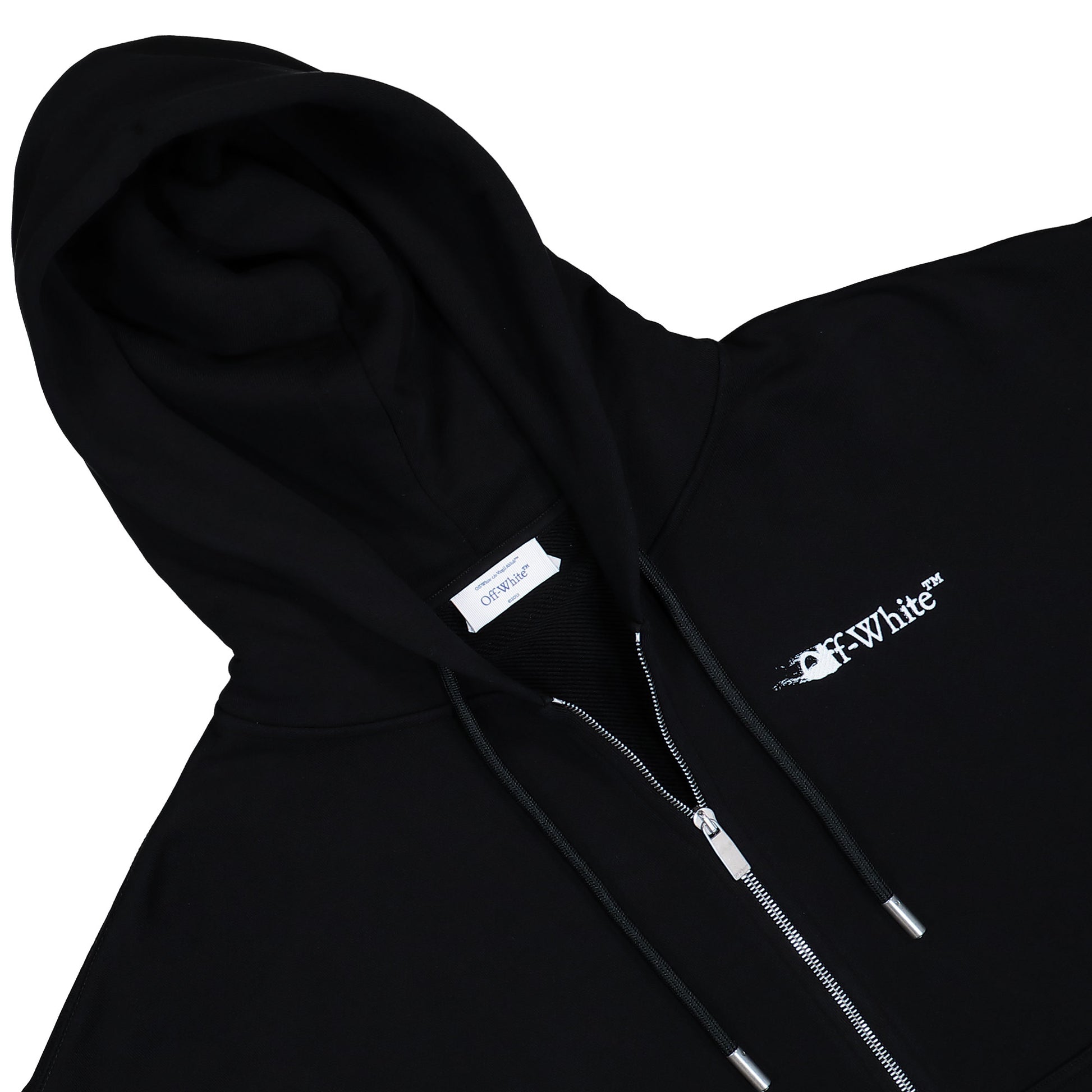 Off-White Ink Arrow Skate Zip Hoodie Black - White Hoodies OMBE015F25FLE0021001 Detail View 3 | GATE