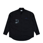 Off-White Faded Painting Popl Over Shirt Black - White Shirts OMGE004F25FAB0031001 Detail View 1 | GATE
