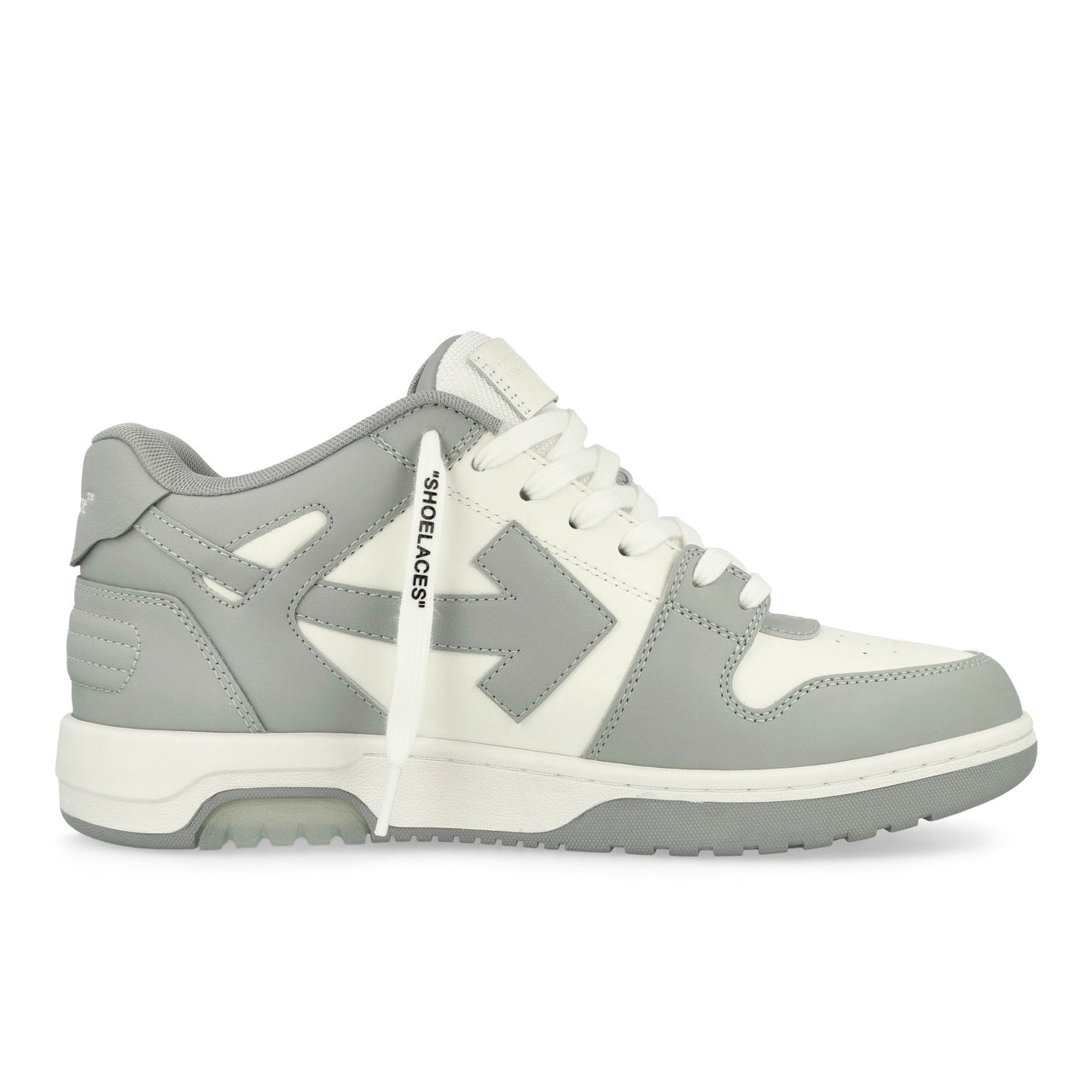 Off-White Out Of Office Leather Sneakers White - Grey Sneaker OMIA189C99LEA0070109 Detail View 1 | GATE