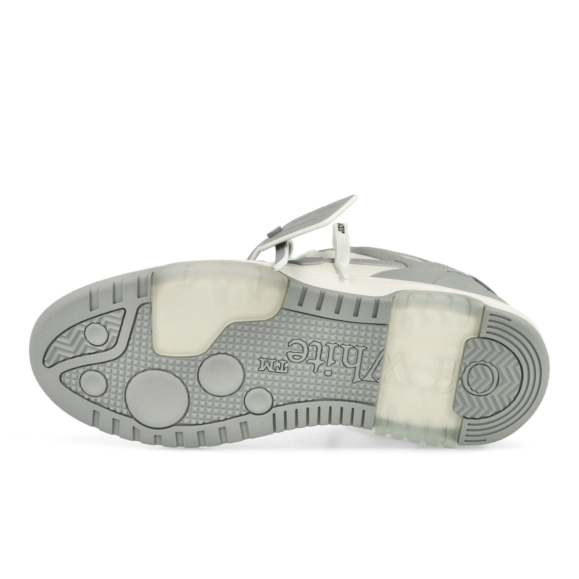 Off-White Out Of Office Leather Sneakers White - Grey Sneaker OMIA189C99LEA0070109 Detail View 6 | GATE