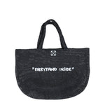 Off White Jitney Tote Quote Black / White Tote Bag OMNA20VC99FAB0011001 Detail View 1 | GATE
