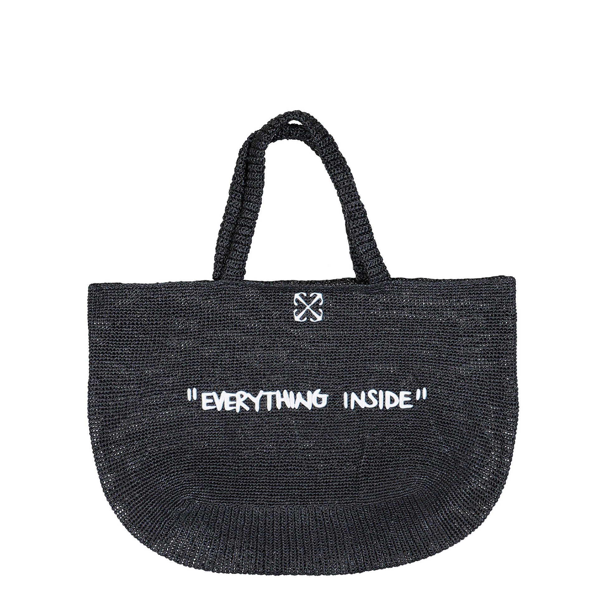 Off White Jitney Tote Quote Black / White Tote Bag OMNA20VC99FAB0011001 Detail View 1 | GATE
