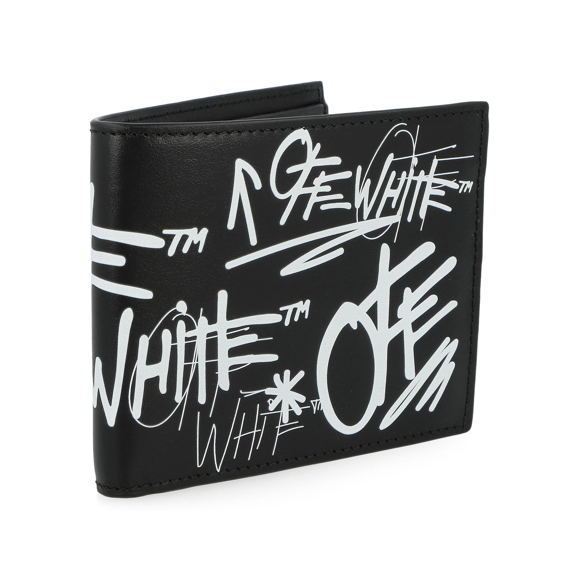 Off White Logo Bifold Black / White Wallets OMNC094S26LEA0041001 Detail View 3 | GATE
