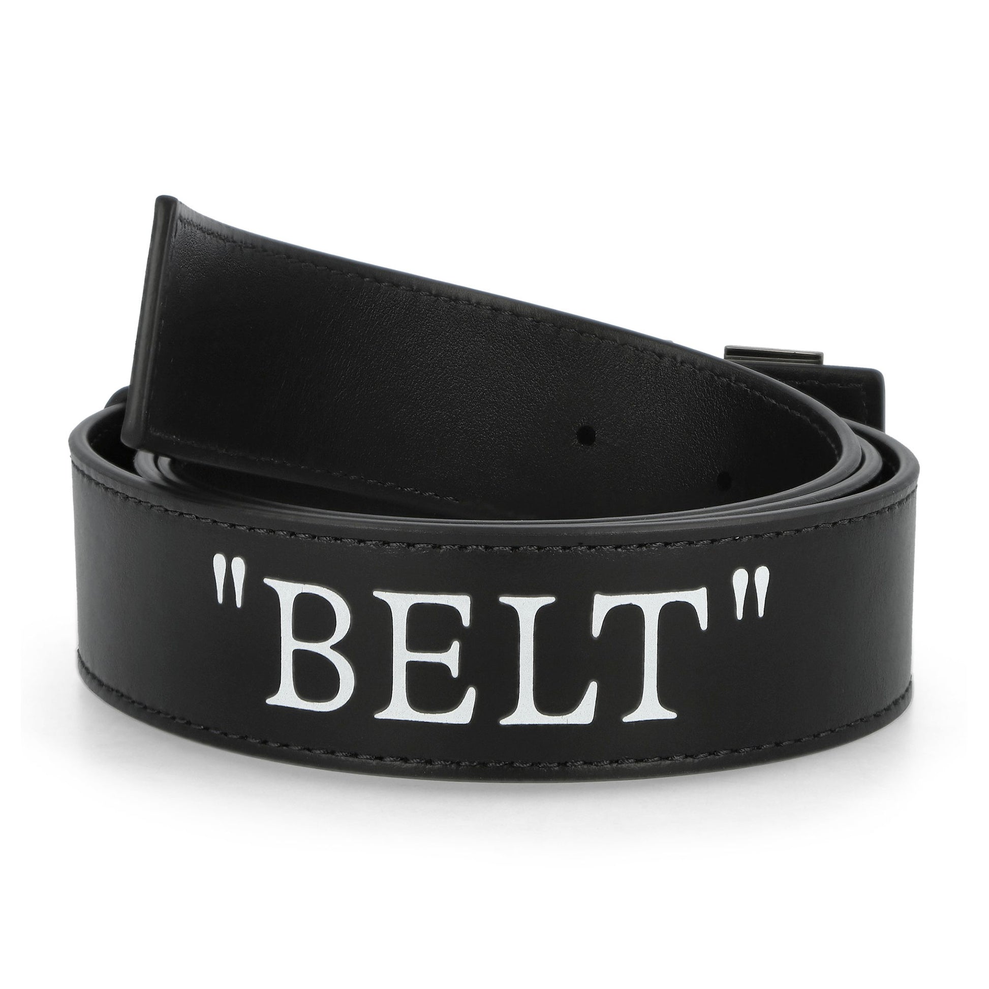 Off-White Arrow Belt RV 35mm Quote Bold Green Belts OMRB14GC99LEA0011001 Detail View 2 | GATE
