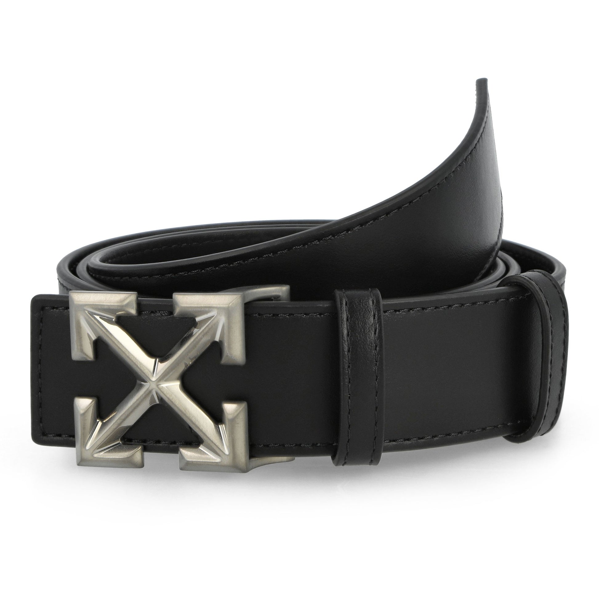 Off-White Arrow Belt RV 35mm Quote Bold Green Belts OMRB14GC99LEA0011001 Detail View 3 | GATE
