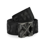 Off White Tape Belt Arrow 38MM Black / Black Belts OMRB14LC99FAB0011010 Detail View 1 | GATE
