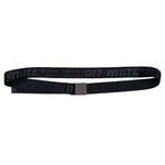 Off White Tape Belt Arrow 38MM Black / Black Belts OMRB14LC99FAB0011010 Detail View 7 | GATE
