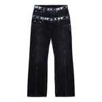 Off-White Logo Band 90s Skate Jeans Black - White Denim OMYA18SF25DEN0021001 Detail View 1 | GATE