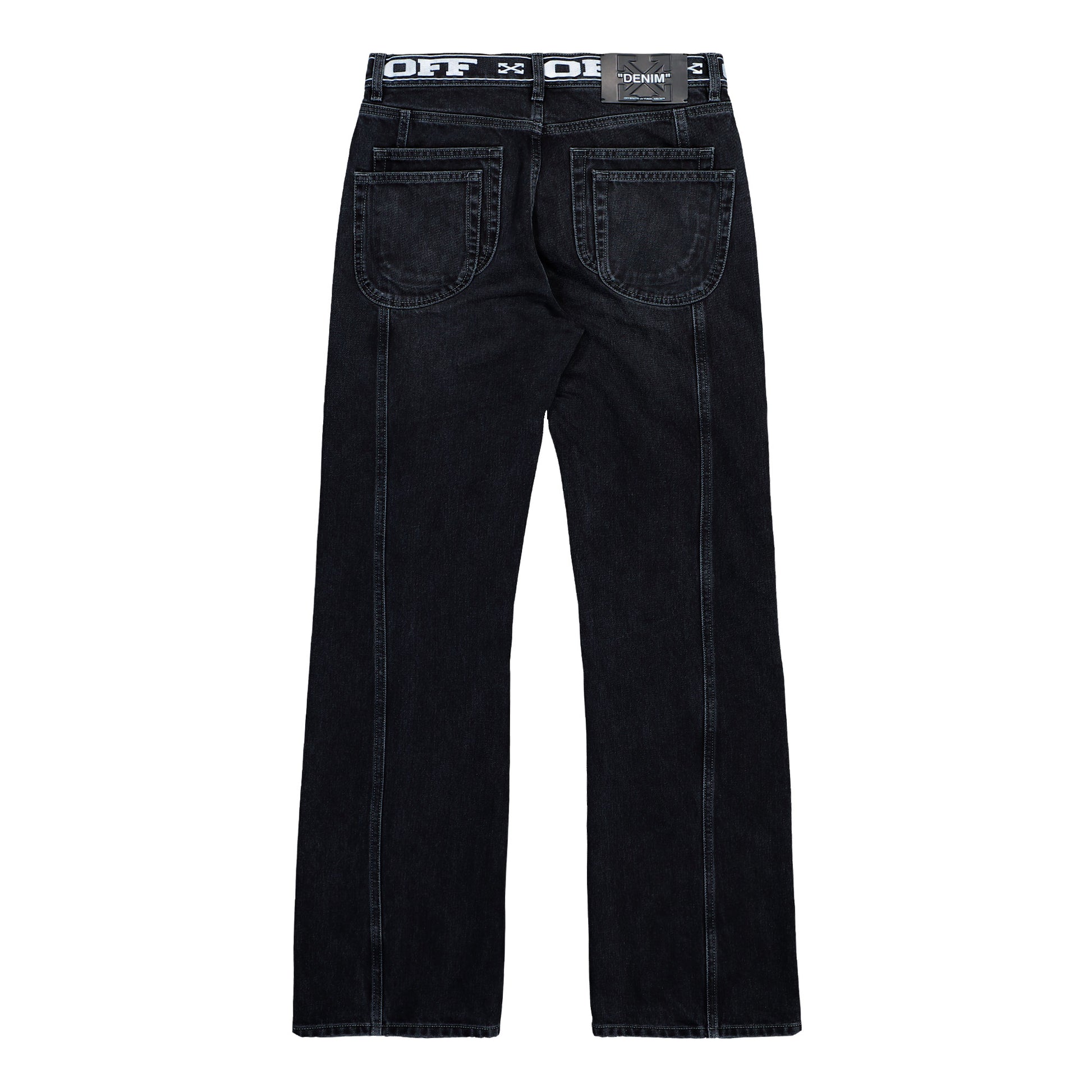 Off-White Logo Band 90s Skate Jeans Black - White Denim OMYA18SF25DEN0021001 Detail View 2 | GATE