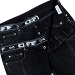 Off-White Logo Band 90s Skate Jeans Black - White Denim OMYA18SF25DEN0021001 Detail View 4 | GATE