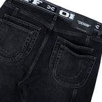 Off-White Logo Band 90s Skate Jeans Black - White Denim OMYA18SF25DEN0021001 Detail View 5 | GATE