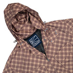 Rassvet Poly Tartan Hooded Jacket Brown Jackets PACC18J006-1 Detail View 3 | GATE
